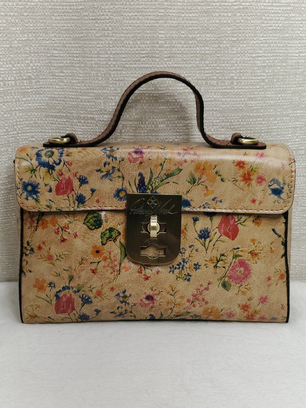 Patricia Nash Prairie Rose Leather Satchel Carisbrooke Top Handle Bag